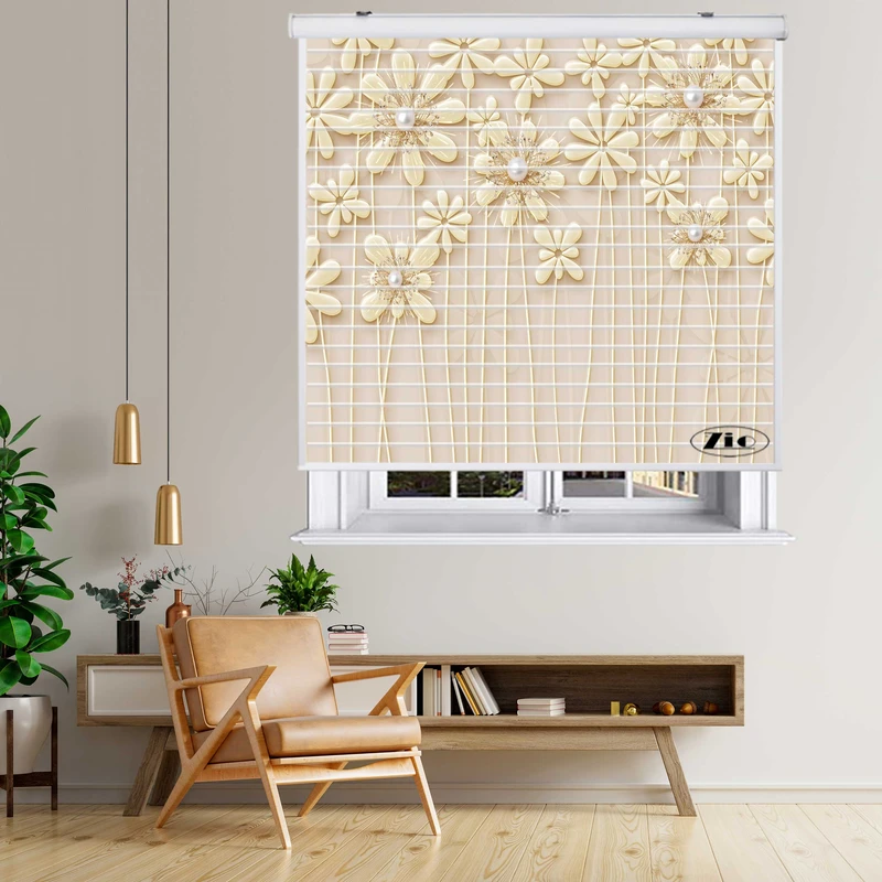 پرده زبرا زیو مدل سیلوئت 3D1298 سایز 150x150 سانتی متر