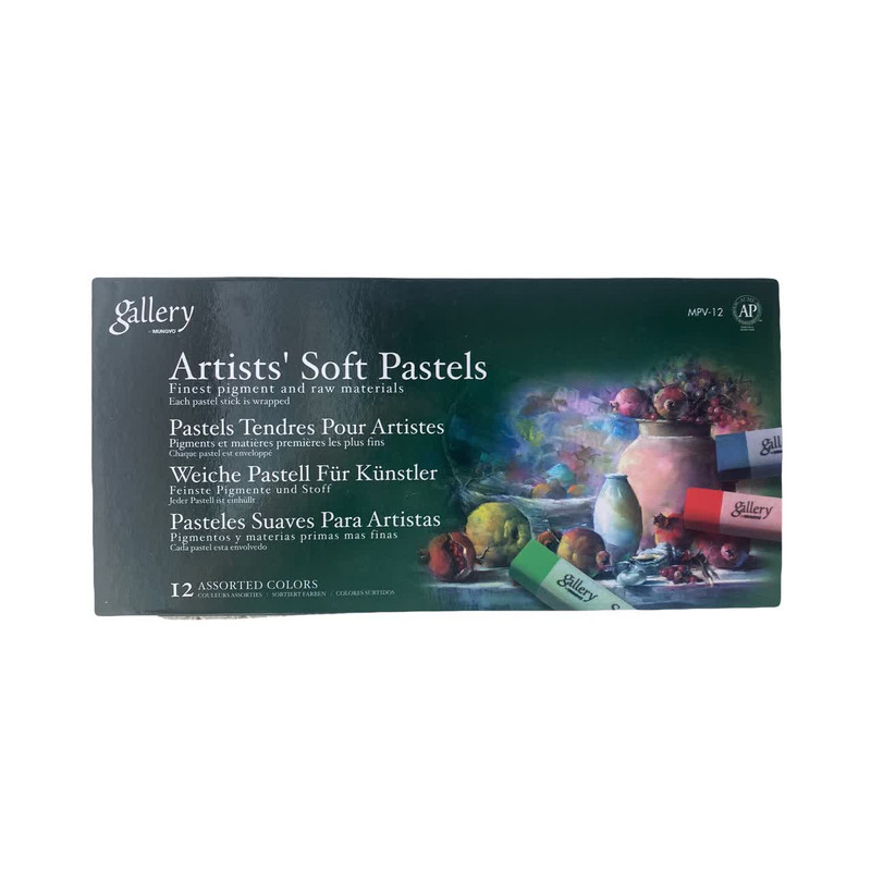 پاستل گچی 12 رنگ گالری مدل artists soft pastels