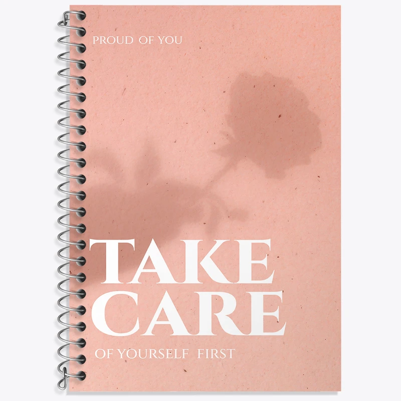 دفتر زبان 50 برگ خندالو مدل سه خط طرح Take Care Of Yourself First کد N2309