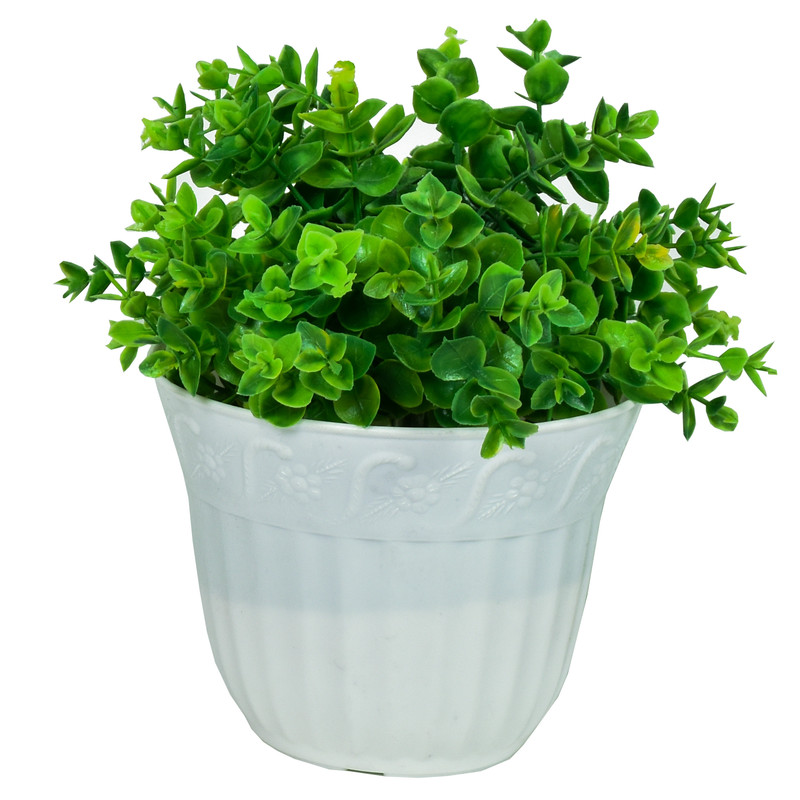 گلدان به همراه گل مصنوعی مدل شمشاد