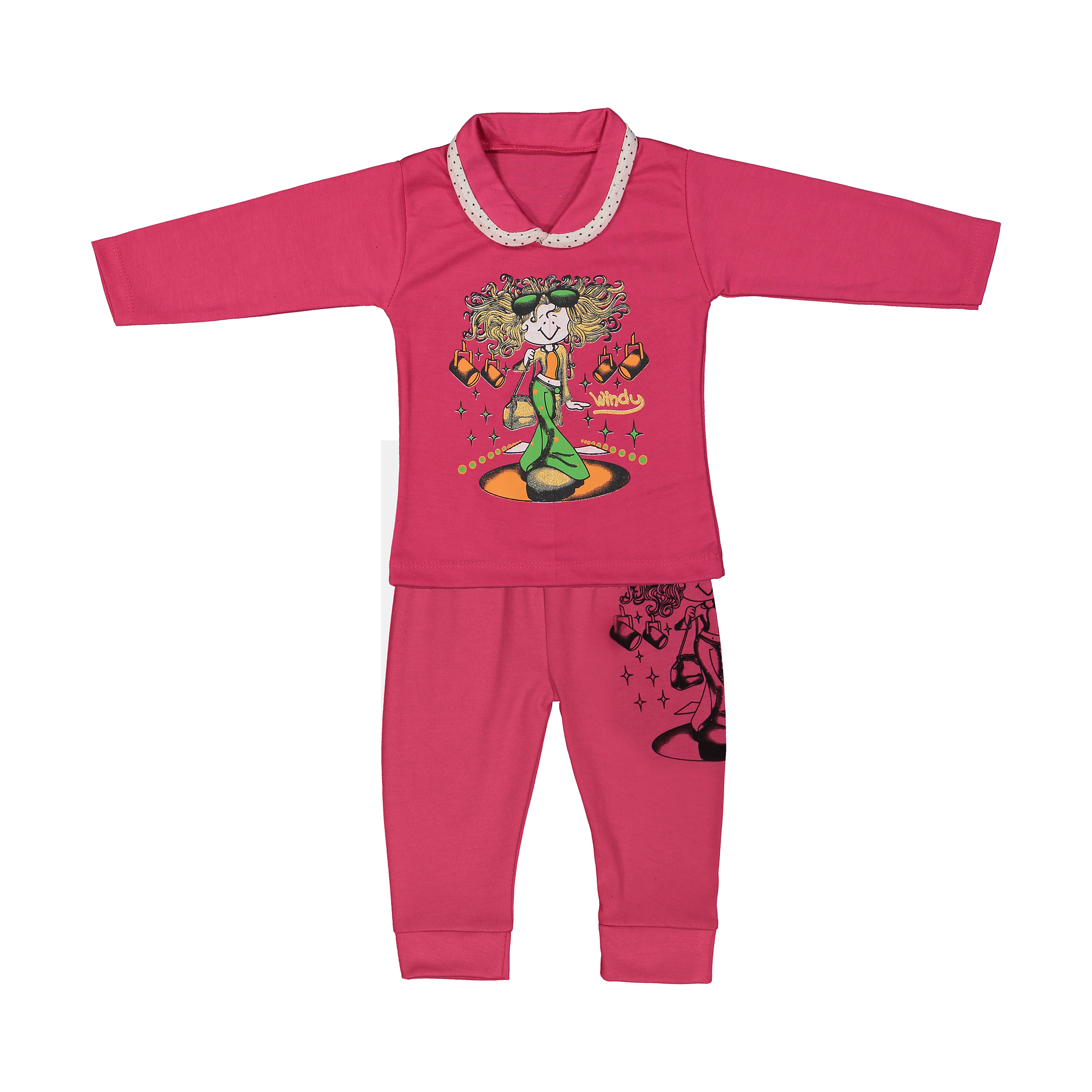 ست تی شرت و شلوار نوزادی دخترانه کد 012