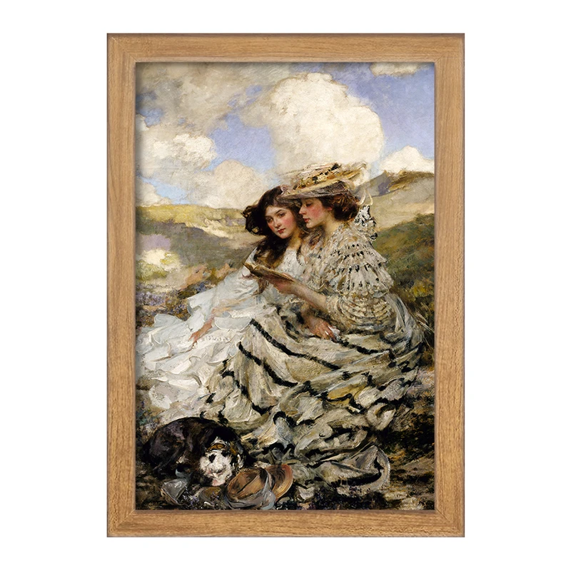 تابلو خندالو مدل نقاشی در تپه های شنی اثر جیمز جبوسا شانون کد F12484