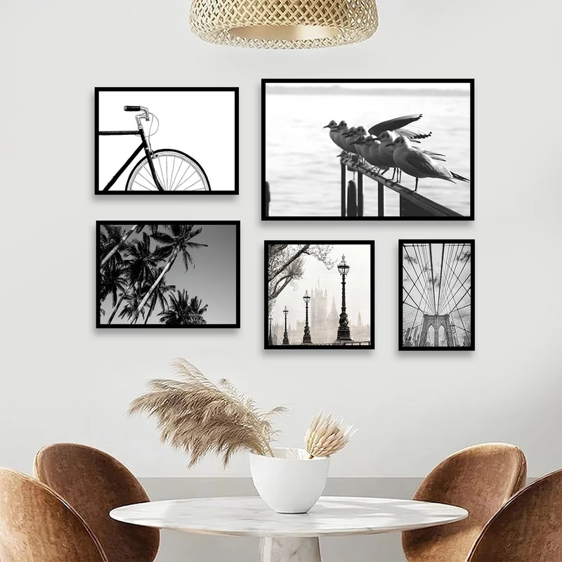 تابلو بکلیت مدل طرح پرنده و دوچرخه و پل B-1022  مجموعه 5 عددی