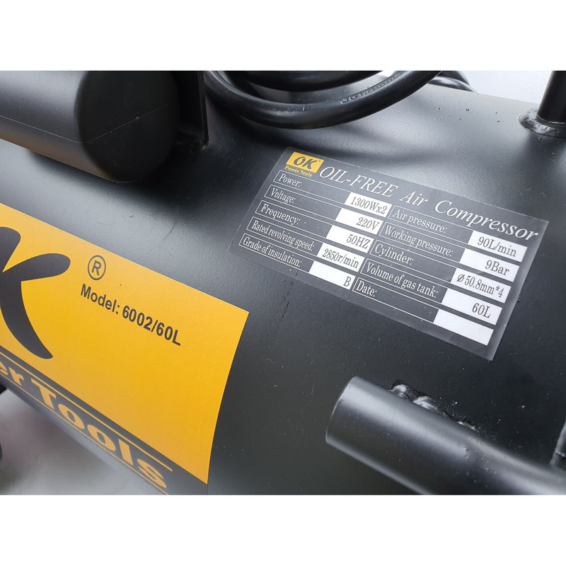کمپرسور باد اوکی مدل دو سیلندر کد 6002-60L