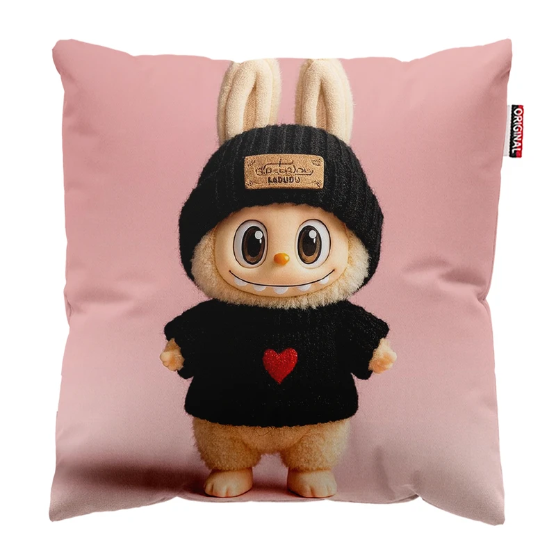 کوسن پاد آفرین مدل عروسک لبوبو کد PK401671 سایز 40*40 سانتی متر