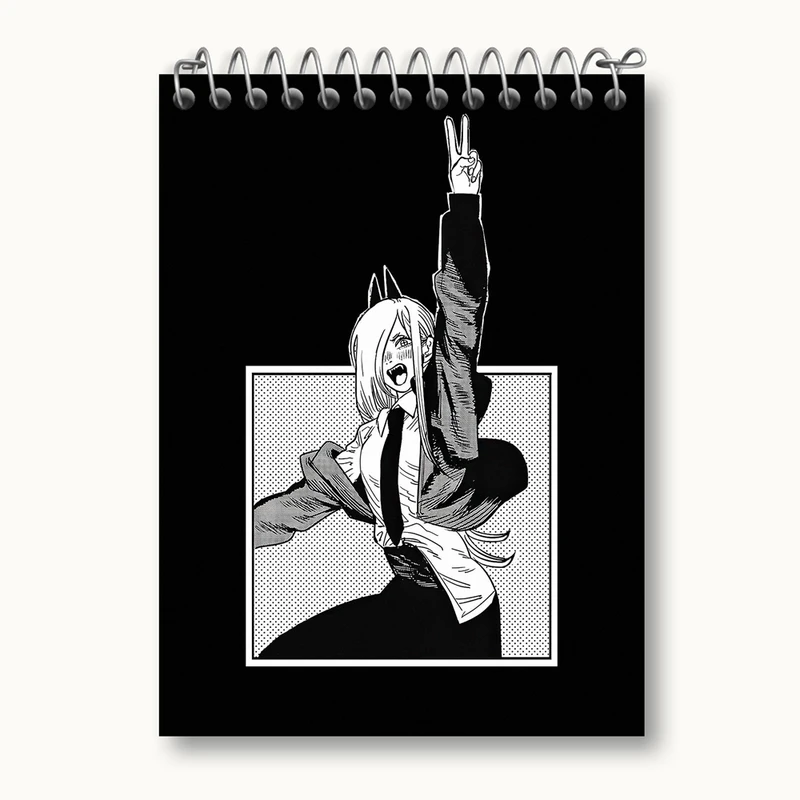 دفتر یادداشت 50 برگ خندالو مدل پاور انیمه مرد اره ای Chainsaw Man کد 17952