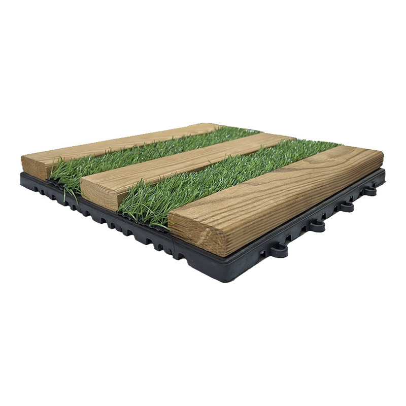 کفپوش مدل تایل ترمو چمن 5 ردیفه سایز 30x30 سانتی متر بسته 6 عددی