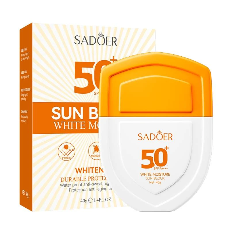 کرم ضد آفتاب بدون رنگ صورت سادور spf50 مدل DURABLE محافظ PA+++,UVA،UVB مناسب برای انواع پوست وزن 40 گرم