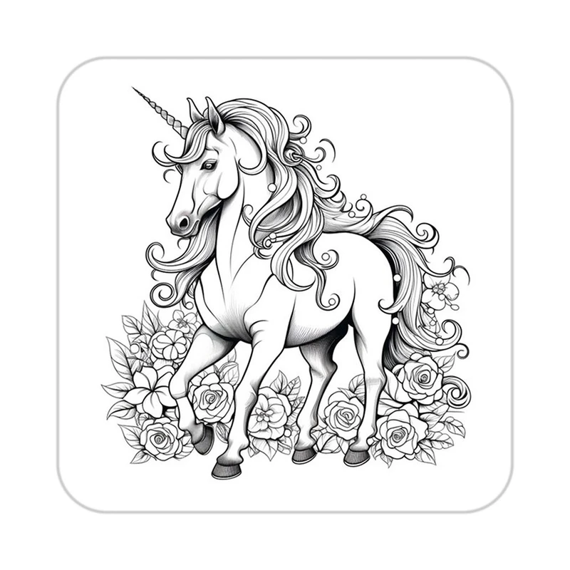 زیر لیوانی کاکتی طرح اسب تک شاخ و یونیکورن مدل mp29441