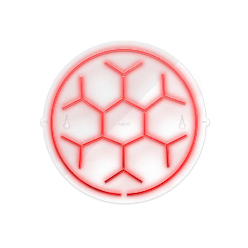 چراغ دیواری نئون دیزاین طرح Soccer-Ball-GL_RD