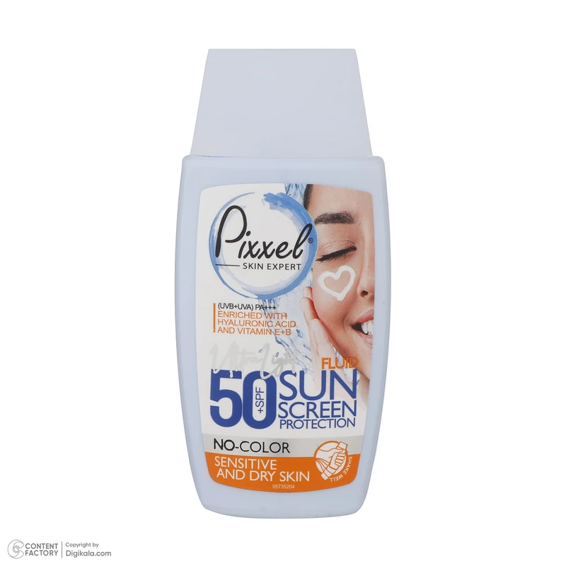 عکس شماره 15 : کرم ضدآفتاب بی-رنگ پیکسل spf50 مدل sensitive، مناسب پوست-های خشک و حساس، حجم 50 میلی-لیتر