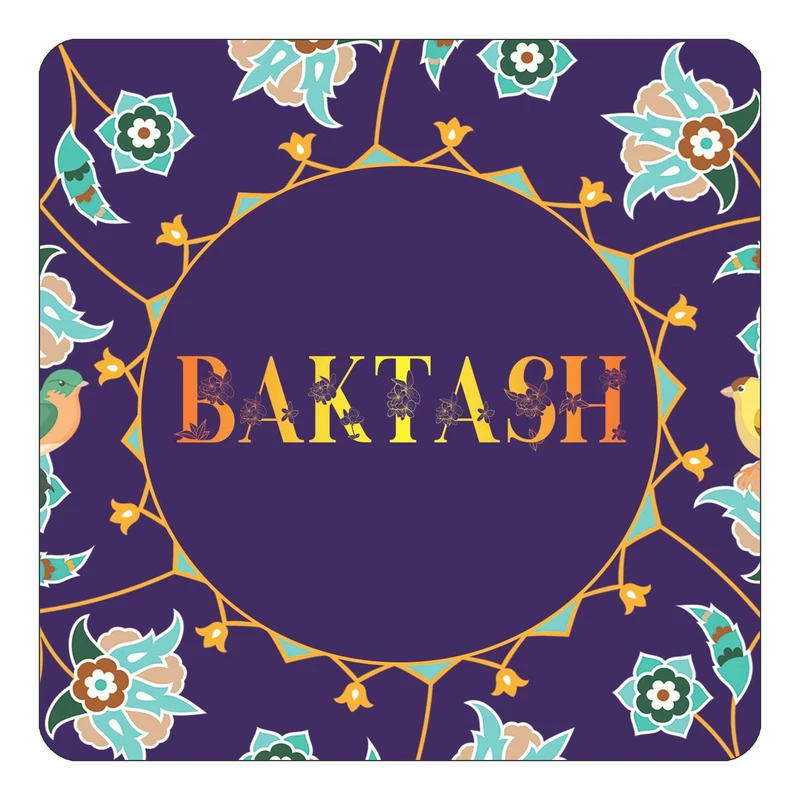 مگنت کاکتی طرح اسم بکتاش baktash مدل گل و بلبل کد mg12183