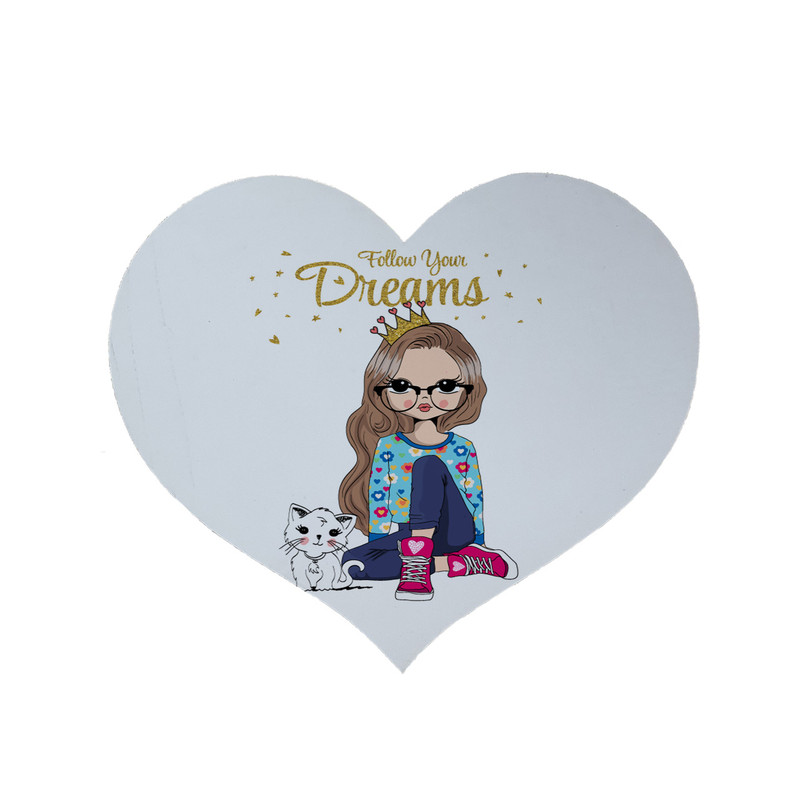 پادری مدل قلب طرح عروسکی کد 5747 سایز 90x90 سانتی متر 