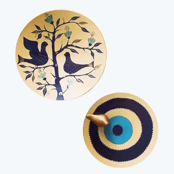 بشقاب دیوارکوب طرح چشم نظر مجموعه 2عددی