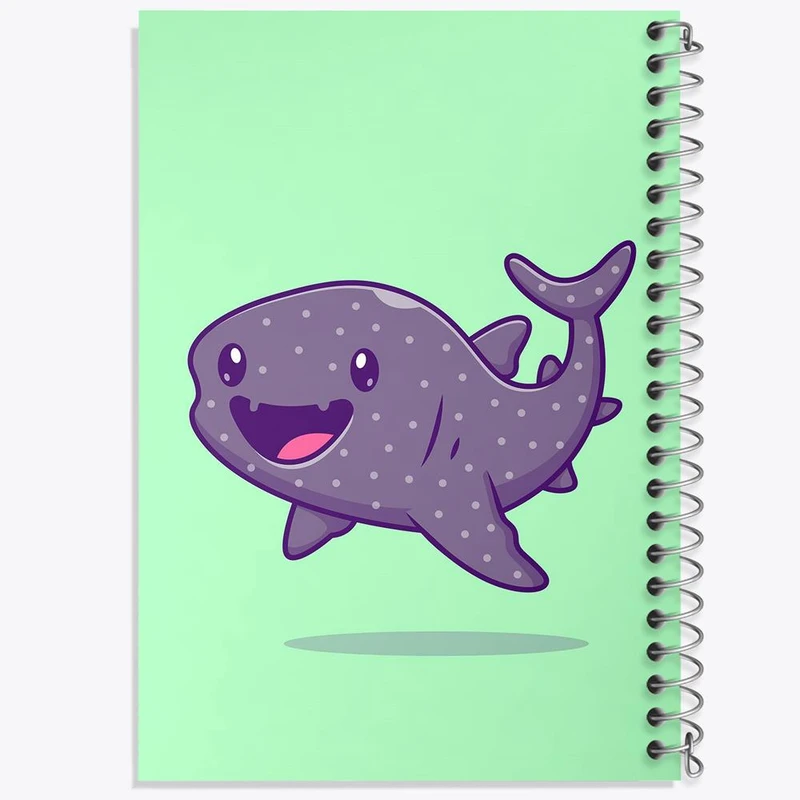 دفتر مشق 100 برگ خندالو طرح حیوانات بامزه ماهی لجن خوار کد 29679