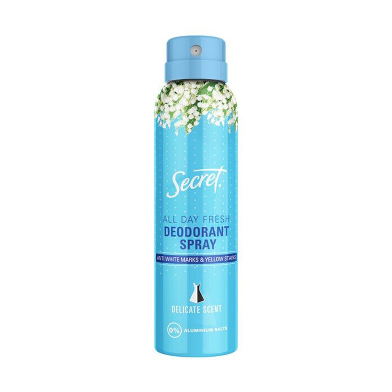 اسپری ضد تعریق زنانه سکرت سری ALL DAY FRESH مدل DELICATE SCENT حجم 150 میلی لیتر