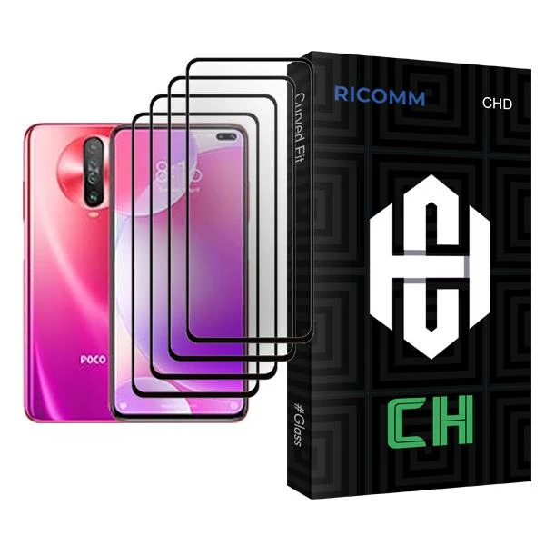محافظ صفحه نمایش ریکام مدل CH Glass MIX004 مناسب برای گوشی موبایل شیائومی Poco X2 بسته چهار عددی