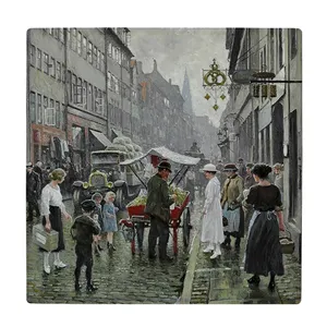 کاشی کارنیلا طرح نقاشی شهر مدل لوحی کد klh1807