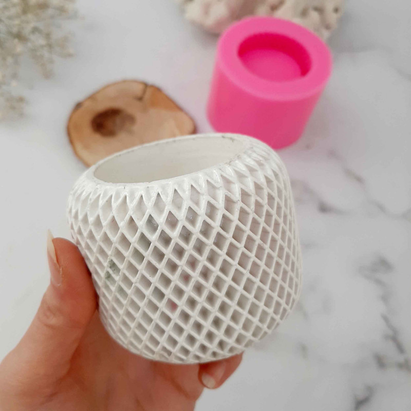 قالب شمع مدل ست دکوری طرح مشبک مجموعه 5 عددی