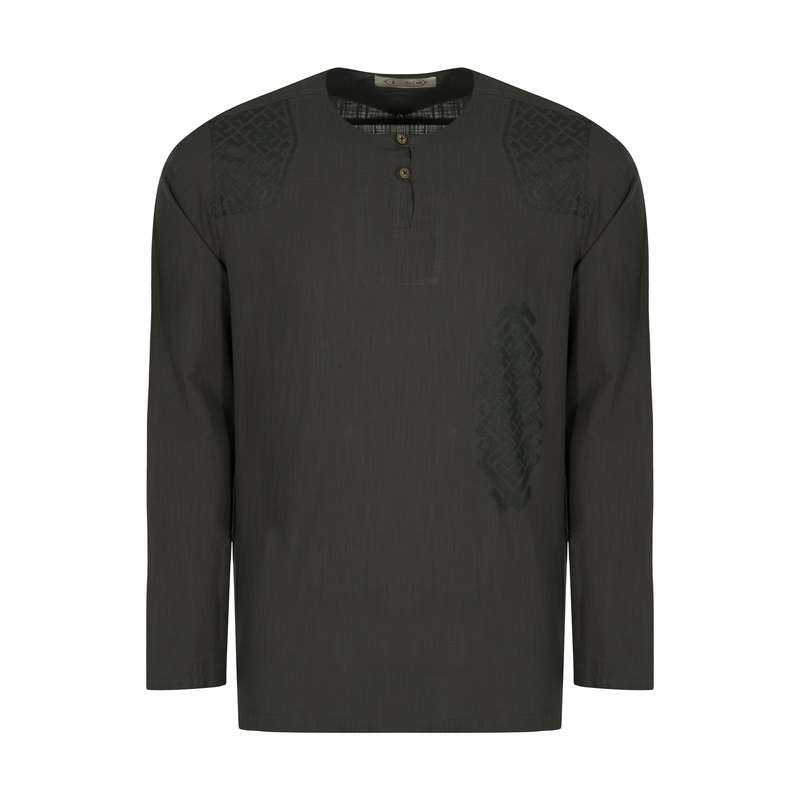 پیراهن آستین بلند مردانه تن درست مدل T-GREY-199