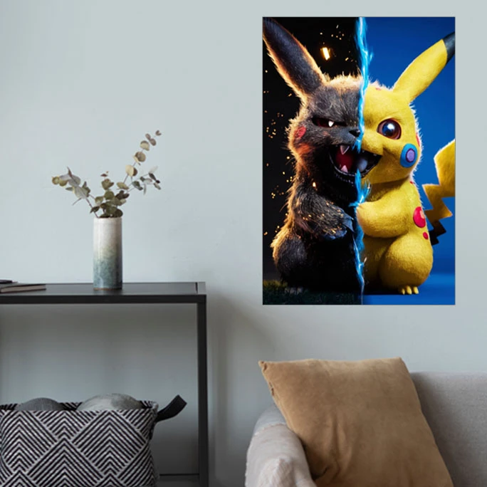 پوستر گوفی مدل پیکاچو کیوت و خشمگین انیمیشن پوکیمون طرح Pikachu Pokimon Animation Poster کد BY47