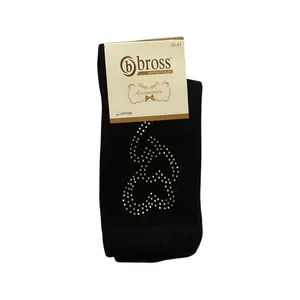 جوراب ساق بلند زنانه بروس مدل نگین دار