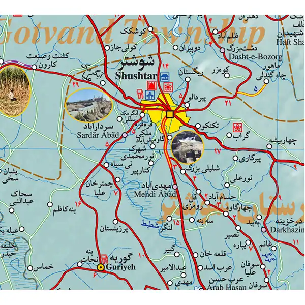 نقشه  گیتاشناسی مدل سیاحتی و گردشگری خوزستان کد 445
