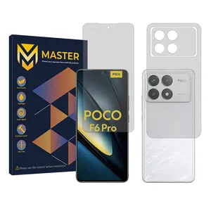 Master Resistant model matte screen protector suitable for Poco F6 Pro mobile phone along with the back of the phone