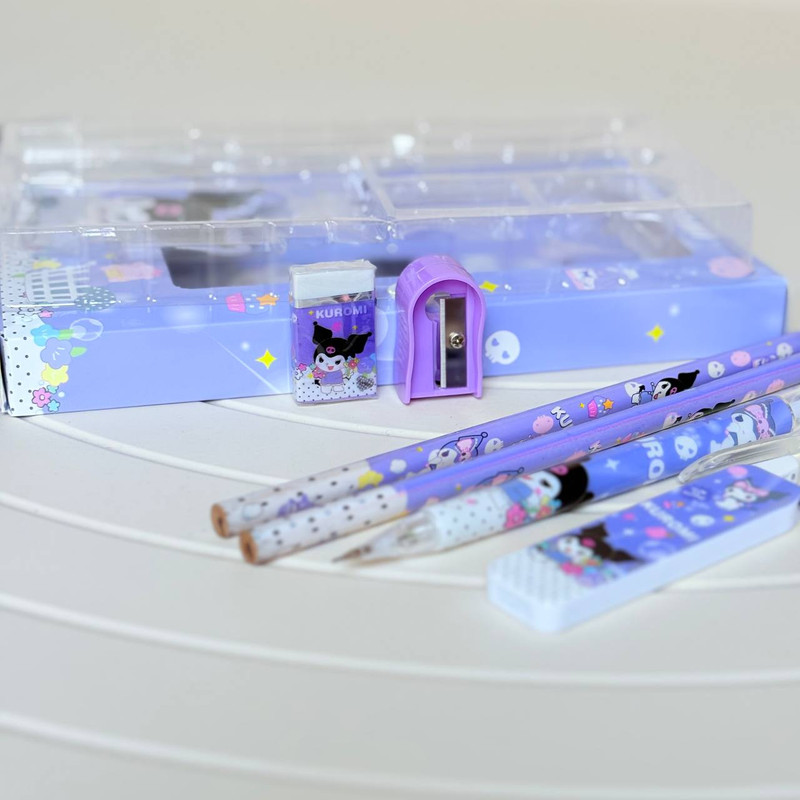 بسته لوازم تحریر مدل کرومی مجموعه 7 عددی