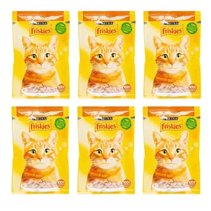 غذای پوچ گربه فریسکیز مدل chicken وزن85 گرم بسته 6 عددی