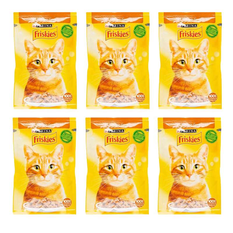غذای پوچ گربه فریسکیز مدل chicken وزن85 گرم بسته 6 عددی