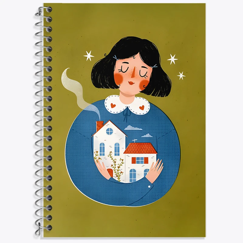 دفتر زبان 50 برگ خندالو مدل دو خط طرح دخترانه کد N3778