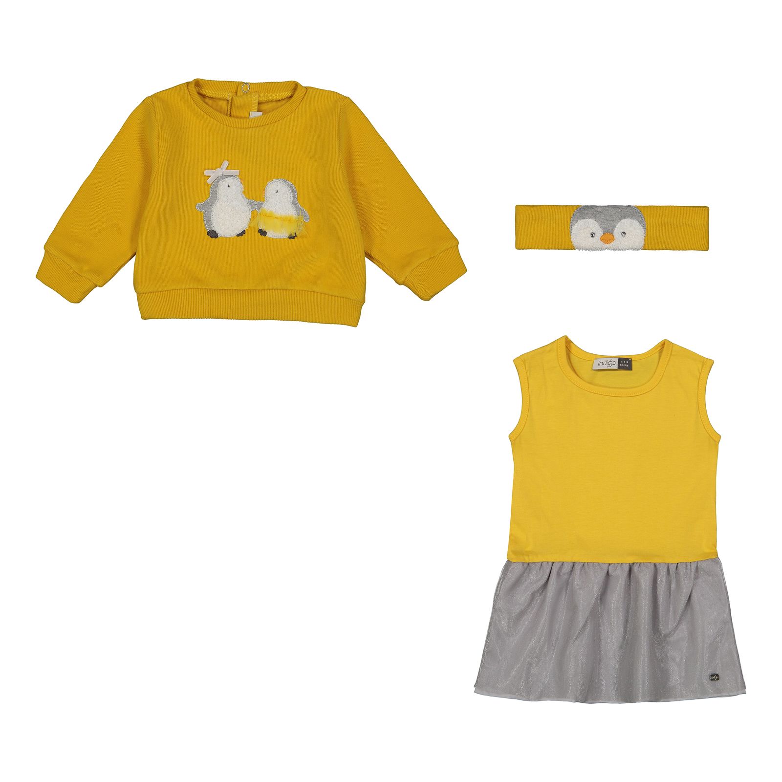 ست 3 تکه لباس نوزادی ایندیگو مدل 23162 -  - 2