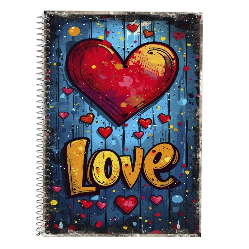 دفتر زبان 50 برگ مدوپد مدل سه خط طرح عاشقانه love کد DF14222