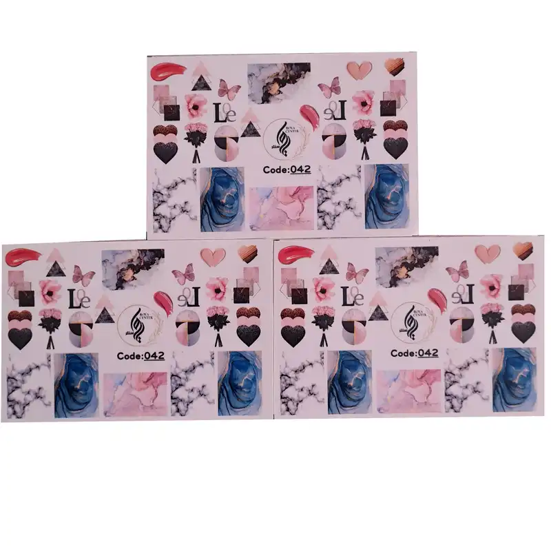 برچسب لنز ناخن مدل E42 مجموعه 3 عددی