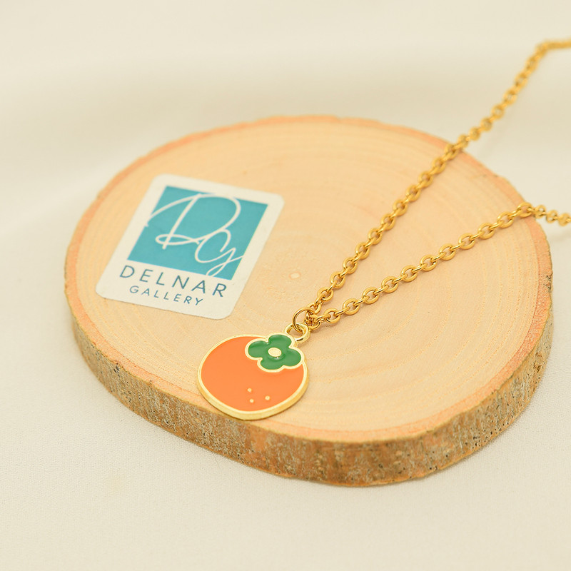 گردنبند دخترانه دلنار گالری مدل خرمالو گردنبند دخترانه دلنار گالری مدل خرمالو