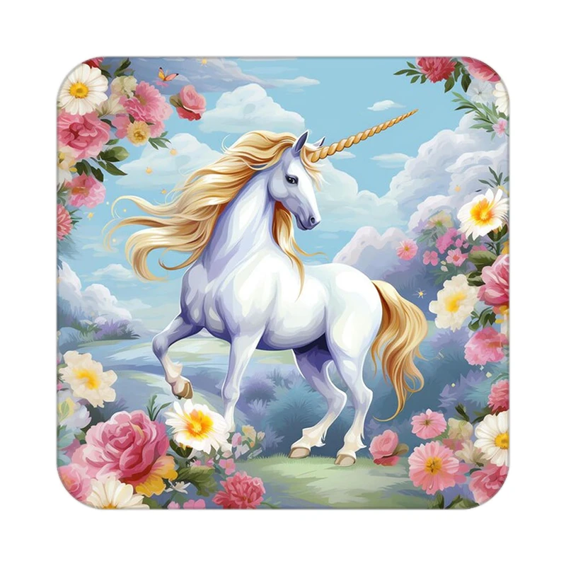 زیر لیوانی کاکتی طرح اسب تک شاخ و یونیکورن مدل mp32499