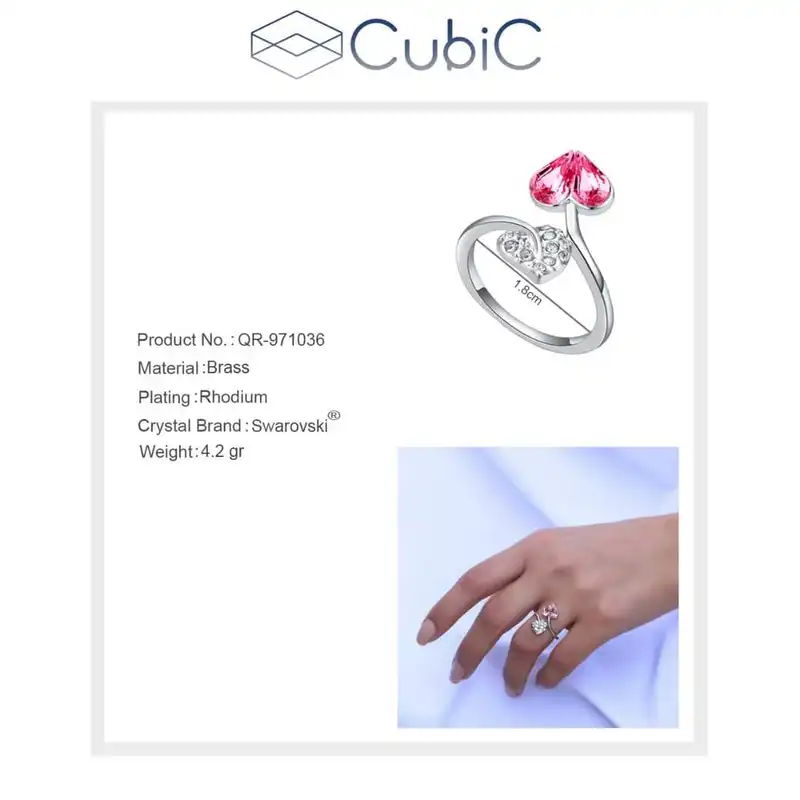 انگشتر زنانه کوبیک مدل QR-971036