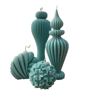 شمع دست‌ساز مدل پاییزان مجموعه 4 عددی