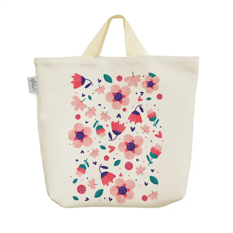 ساک دستی خندالو مدل گل گلی کد 3319