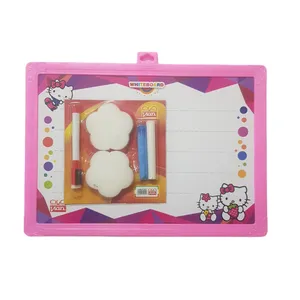 تخته دو رو ویان مدل Hello Kitty سایز 24x35 سانتی‌متر به همراه تخته پاک کن و ماژیک و گچ مجموعه 6 عددی