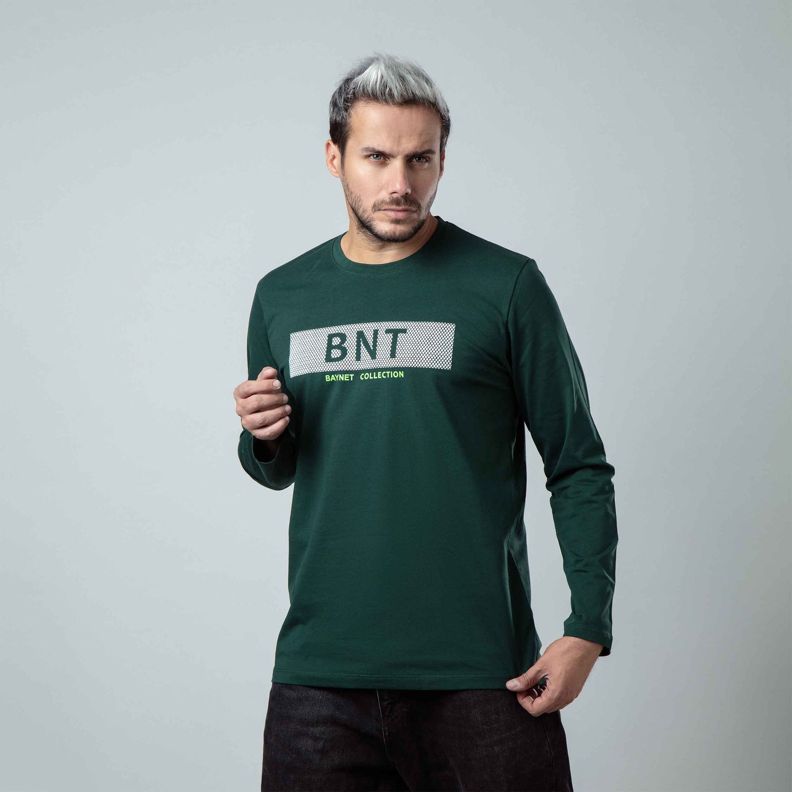 تی شرت آستین بلند مردانه باینت مدل 560-3 رنگ سبز -  - 1
