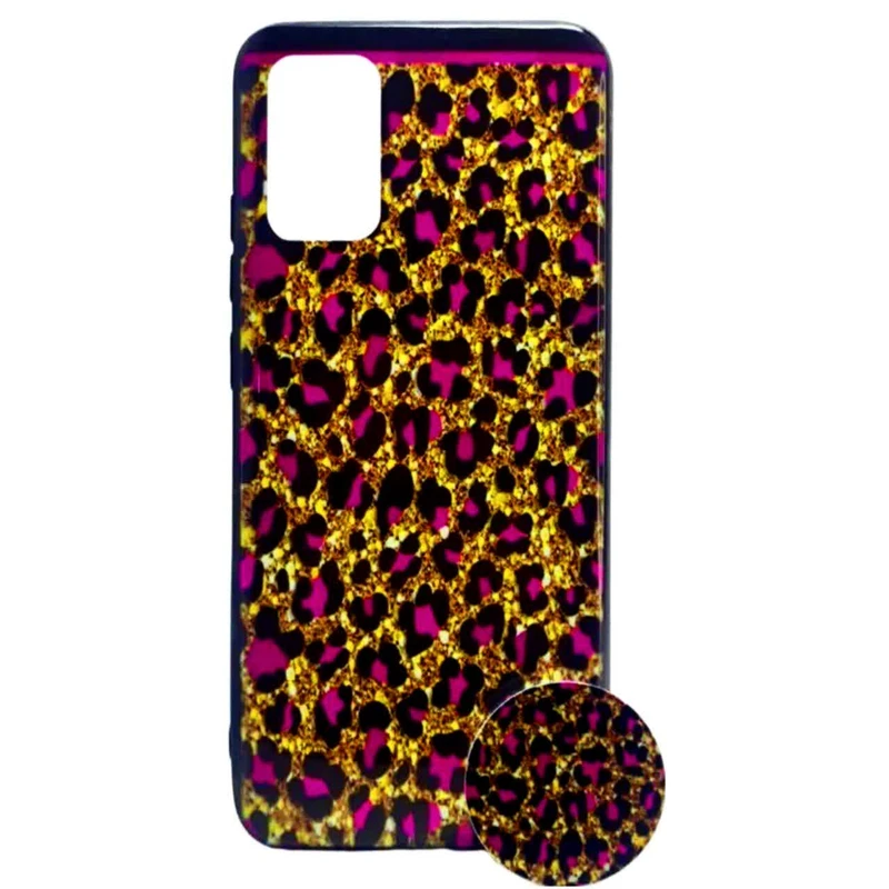 کاور مدل عروسکی طرح پلنگی 03 مناسب برای گوشی موبایل سامسونگ GALAXY A02S به همراه پاپ سوکت