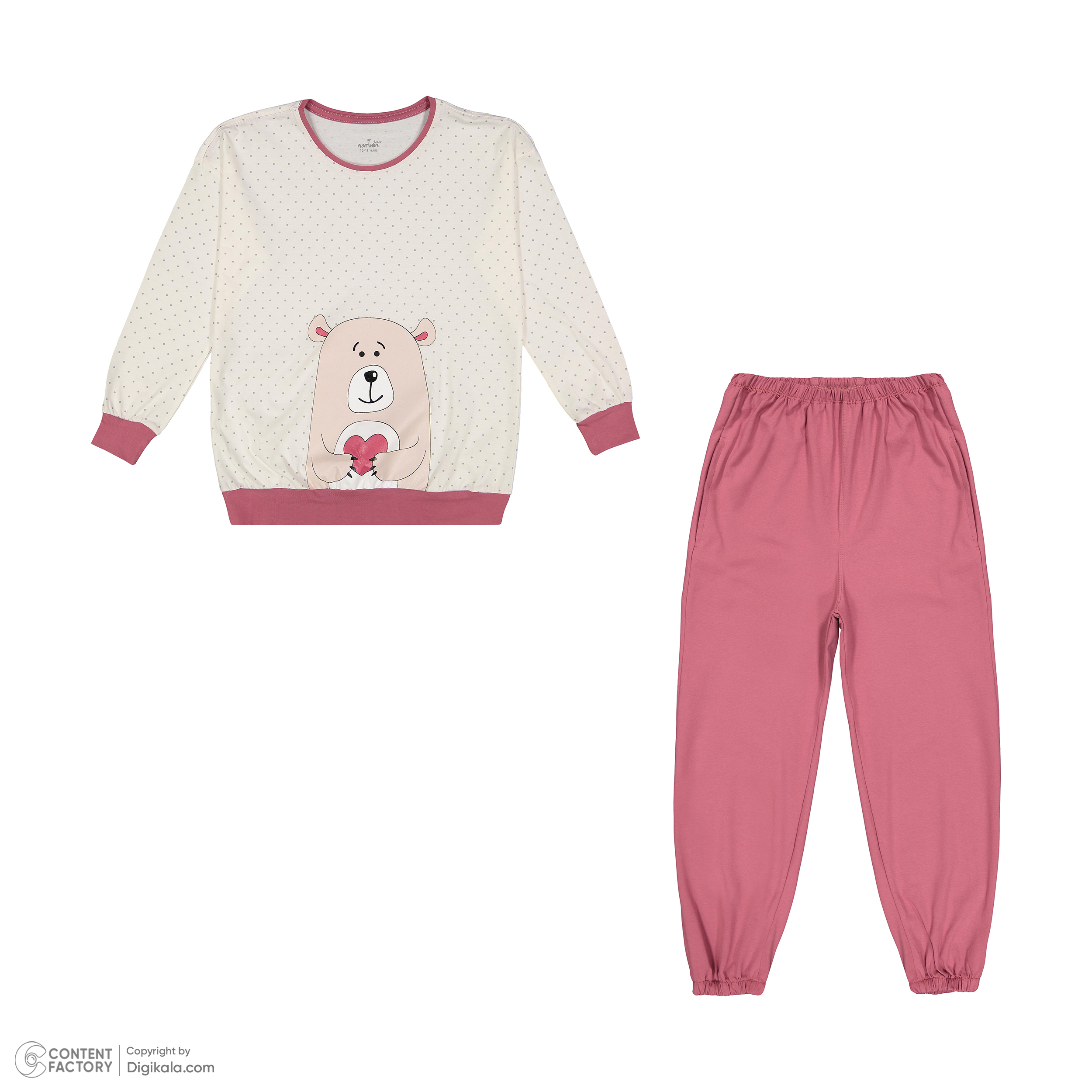 ست تی شرت و شلوار بچگانه ناربن مدل 496 رنگ کالباسی