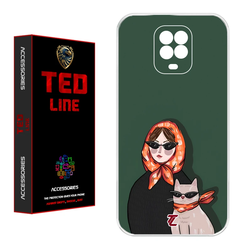 کاور تدلاین طرح دختر و گربه کد 1143 مناسب برای گوشی موبایل شیائومی Redmi Note 9S / Note 9 Pro