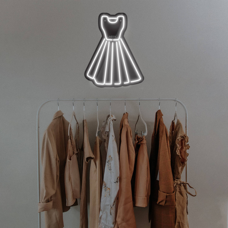 چراغ دیواری نئون دیزاین مدل Women-Clothes-BL_WHT