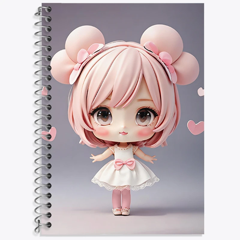 دفتر زبان 50 برگ خندالو مدل سه خط طرح دخترانه (Girlish) کد 36881