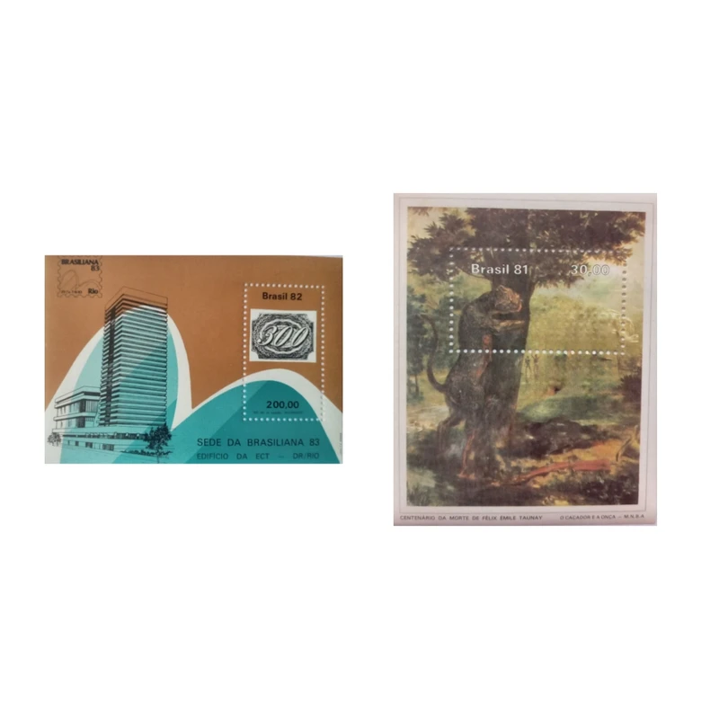 تمبر یادگاری مدل برزیل مجموعه 2 عددی 