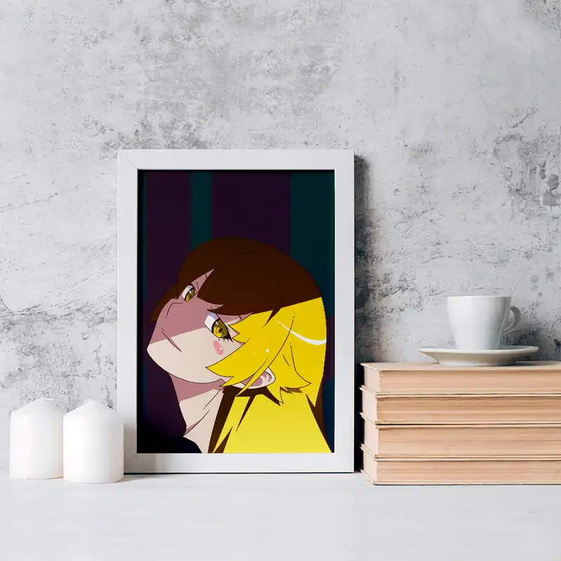 تابلو خندالو مدل شینوبو اوشینو انیمه مونوگاتاری کد 16189