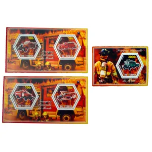 تمبر یادگاری مدل آتش نشانی کد bc-2068 مجموعه 5 عددی